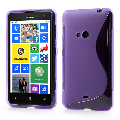 Силиконови гърбове Силиконови гърбове за Nokia Силиконов гръб ТПУ S-Case за Nokia Lumia 625 лилав прозрачен